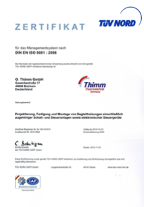Zertifikat ISO 9001-2008